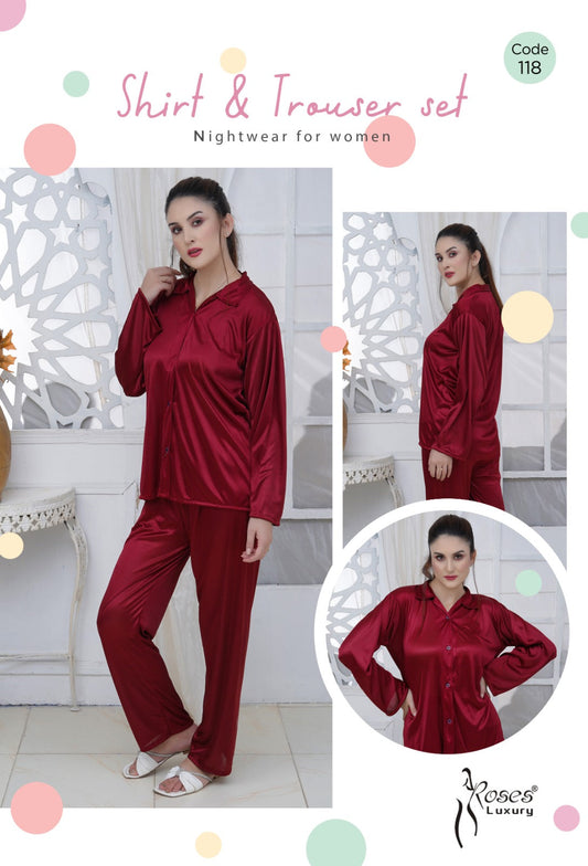 Roses Luxury 2-Piece Pajama Nightwear Set
