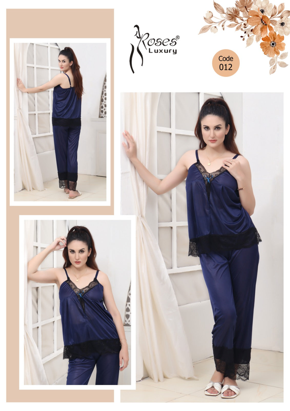 Roses Luxury 2-Piece Pajama Nightwear Set