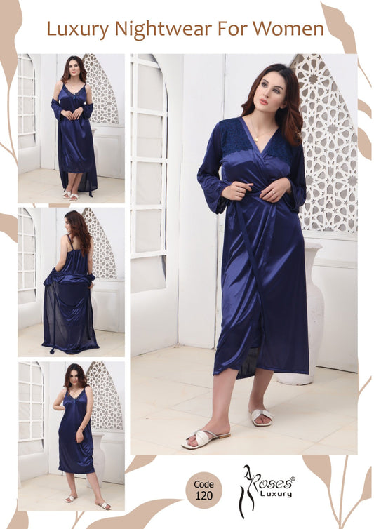 Roses Luxury 2-Piece Gown Nightwear Set