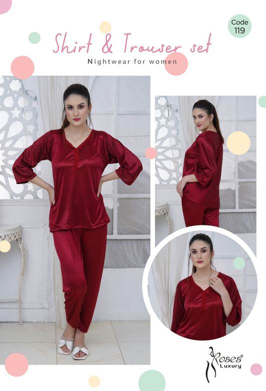 Roses Luxury 2-Piece Pajama Nightwear Set